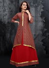 Maroon Colour Fancy Latest Designer Fancy Ethnic Wear Masloon Silk Anarkali Gown Collection 13